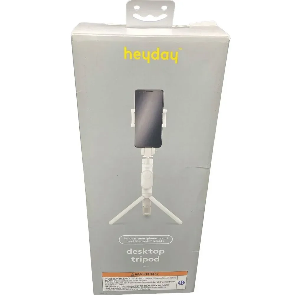 Desktop Tripod Phone Mount Adjustable Stand Stone White heyday Universal Vloggin